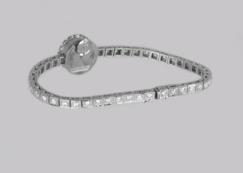 JAEGERLECOULTRE DIAMOND BRACELET WATCH LADIES VINTAGE 18CT GOLD 1950'S WATCH - ADDITIONAL PHOTO 5