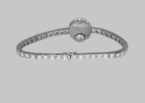 JAEGERLECOULTRE DIAMOND BRACELET WATCH LADIES VINTAGE 18CT GOLD 1950'S WATCH - ADDITIONAL PHOTO 6