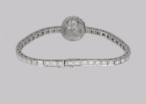 JAEGERLECOULTRE DIAMOND BRACELET WATCH LADIES VINTAGE 18CT GOLD 1950'S WATCH - ADDITIONAL PHOTO 7