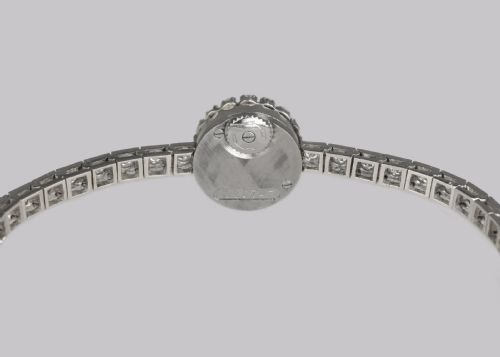 JAEGERLECOULTRE DIAMOND BRACELET WATCH LADIES VINTAGE 18CT GOLD 1950'S WATCH - ADDITIONAL PHOTO 8