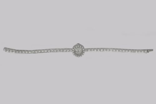 JAEGERLECOULTRE DIAMOND BRACELET WATCH LADIES VINTAGE 18CT GOLD 1950'S WATCH - ADDITIONAL PHOTO 9