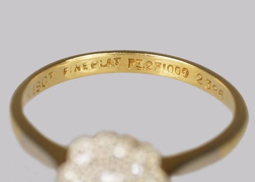 ANTIQUE 18CT GOLD DIAMOND CLUSTER RING VINTAGE EDWARDIAN PLATINUM DAISY RING - ADDITIONAL PHOTO 5