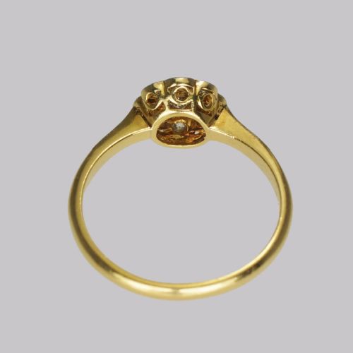 ANTIQUE 18CT GOLD DIAMOND CLUSTER RING VINTAGE EDWARDIAN PLATINUM DAISY RING - ADDITIONAL PHOTO 7