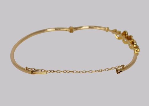 VICTORIAN TURQUOISE PEARL BANGLE ANTIQUE 15CT GOLD BRACELET WITH ORIGINAL BOX CIRCA 1900 - ADDITIONAL PHOTO 13