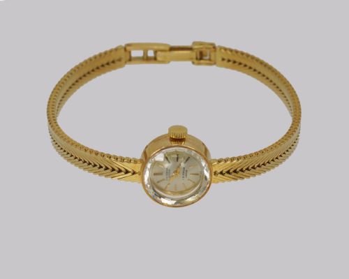 VINTAGE 18CT GOLD BRACELET WATCH UNIVERSAL GENEVE J W BENSON LADIES 1960S WATCH - ADDITIONAL PHOTO 4