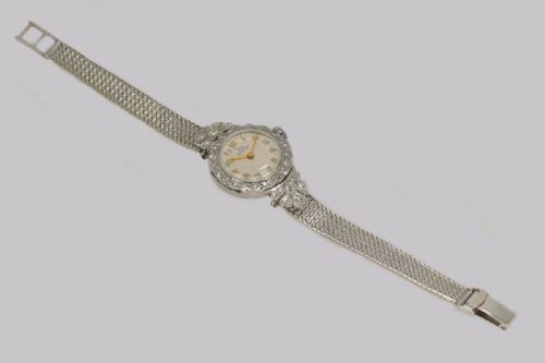 DIAMOND BRACELET WATCH LADIES VINTAGE RECORD PLATINUM GOLD 100CT DIAMOND WATCH - ADDITIONAL PHOTO 3