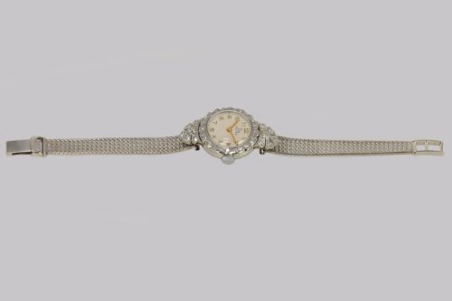 DIAMOND BRACELET WATCH LADIES VINTAGE RECORD PLATINUM GOLD 100CT DIAMOND WATCH - ADDITIONAL PHOTO 4