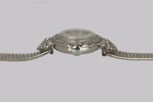 DIAMOND BRACELET WATCH LADIES VINTAGE RECORD PLATINUM GOLD 100CT DIAMOND WATCH - ADDITIONAL PHOTO 5