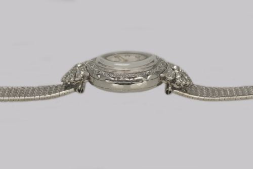 DIAMOND BRACELET WATCH LADIES VINTAGE RECORD PLATINUM GOLD 100CT DIAMOND WATCH - ADDITIONAL PHOTO 6