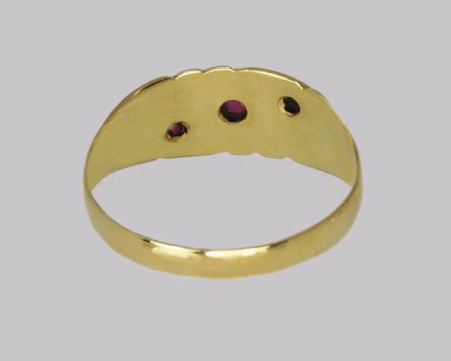 ANTIQUE RUBY DIAMOND RING 18CT GOLD EDWARDIAN RING HALLMARKED CHESTER 1902 - ADDITIONAL PHOTO 8