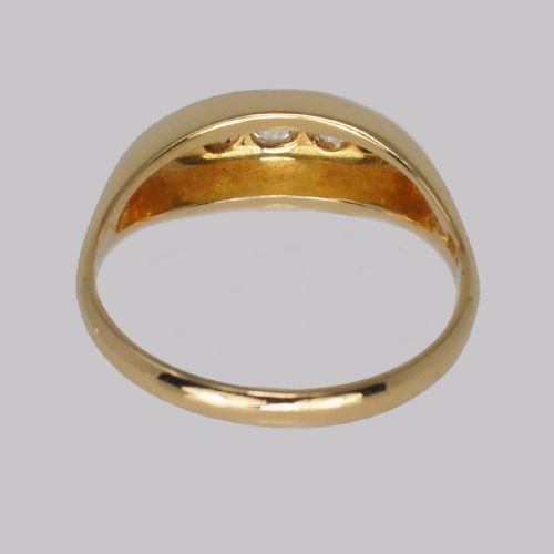 VICTORIAN OLD CUT DIAMOND 18CT GOLD 5 STONE ANTIQUE BOAT RING HALLMARKED BIRMINGHAM 1899 - ADDITIONAL PHOTO 6