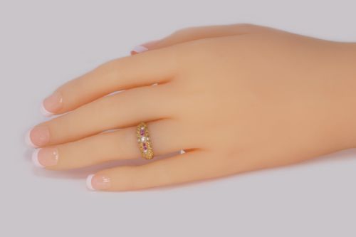 VICTORIAN RUBY DIAMOND PEARL RING ANTIQUE 18CT GOLD RING HALLMARKED LONDON 1882 - ADDITIONAL PHOTO 1