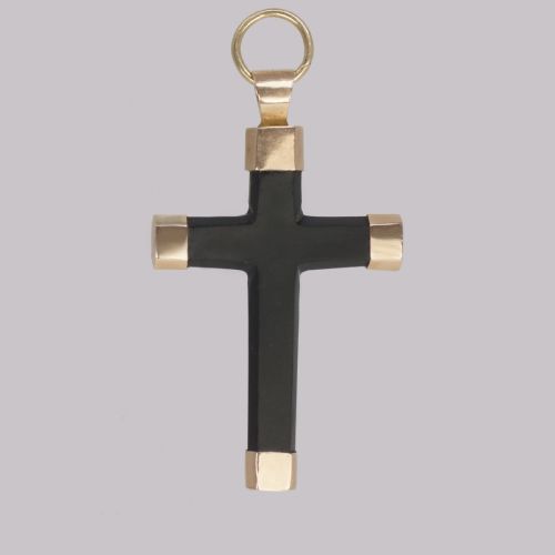 antique onyx crucifix pendant 18ct gold victorian black onyx cross circa 1890 - CATEGORY: ANTIQUE JEWELLERY - DATED VICTORIAN