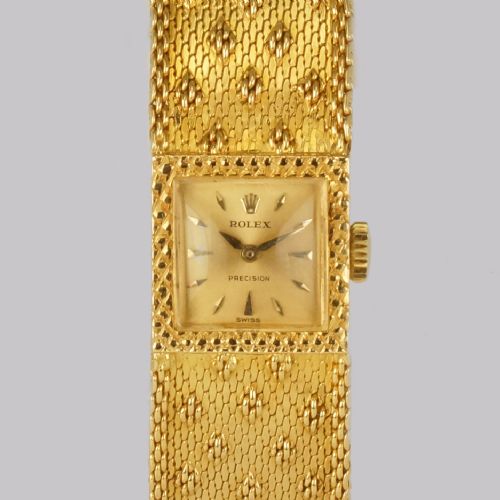vintage rolex precision 18ct gold bracelet watch ladies 1960s rolex watch with box - CATEGORY: ANTIQUE WATCHES - DATED 1960