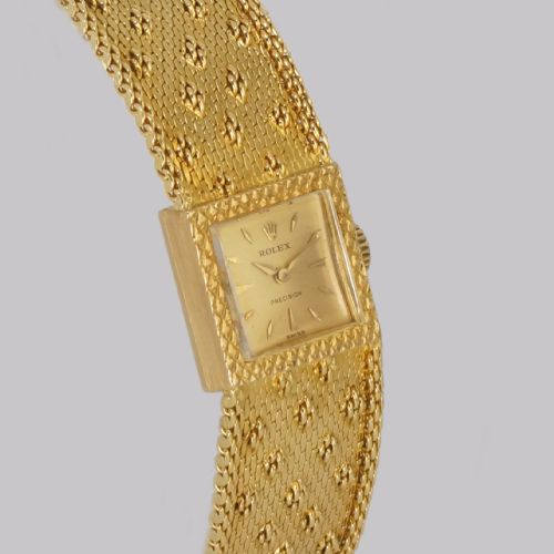 VINTAGE ROLEX PRECISION 18CT GOLD BRACELET WATCH LADIES 1960S ROLEX WATCH WITH BOX - ADDITIONAL PHOTO 2