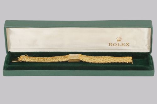 VINTAGE ROLEX PRECISION 18CT GOLD BRACELET WATCH LADIES 1960S ROLEX WATCH WITH BOX - ADDITIONAL PHOTO 7