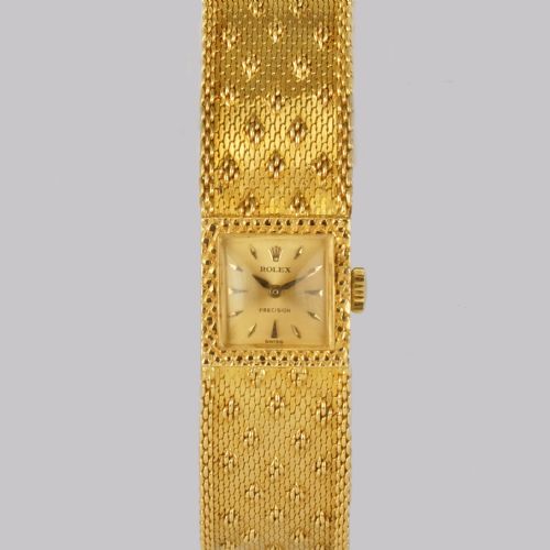 VINTAGE ROLEX PRECISION 18CT GOLD BRACELET WATCH LADIES 1960S ROLEX WATCH WITH BOX - ADDITIONAL PHOTO 16