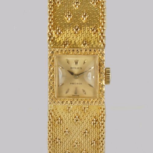 VINTAGE ROLEX PRECISION 18CT GOLD BRACELET WATCH LADIES 1960S ROLEX WATCH WITH BOX - ADDITIONAL PHOTO 17