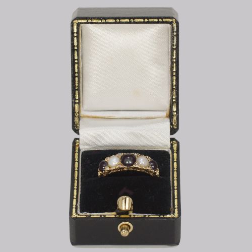 ANTIQUE TAHITIAN WHITE PEARL RING 18CT GOLD ROSE CUT DIAMOND VICTORIAN RING - ADDITIONAL PHOTO 9