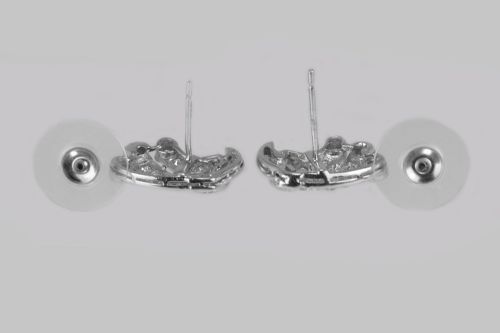 ART DECO 180CT DIAMOND EARRINGS 18CT WHITE GOLD ANTIQUE EARRINGS WITH POST FITTINGS CIRCA 1920 - ADDITIONAL PHOTO 3