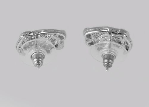 ART DECO 180CT DIAMOND EARRINGS 18CT WHITE GOLD ANTIQUE EARRINGS WITH POST FITTINGS CIRCA 1920 - ADDITIONAL PHOTO 4