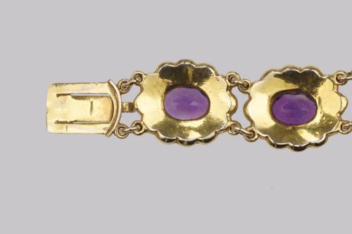 VICTORIAN AMETHYST SEED PEARL BRACELET 9CT GOLD ANTIQUE BRACELET CIRCA 1890 - ADDITIONAL PHOTO 8