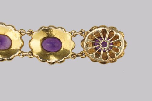VICTORIAN AMETHYST SEED PEARL BRACELET 9CT GOLD ANTIQUE BRACELET CIRCA 1890 - ADDITIONAL PHOTO 9