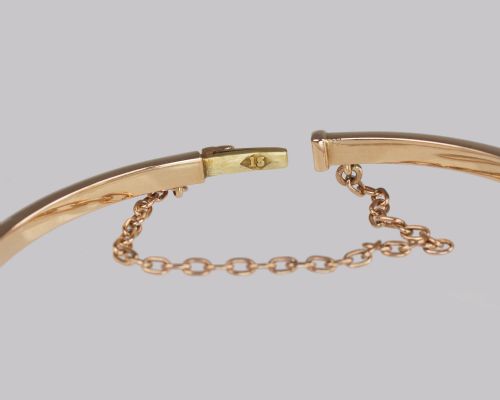 BELLE EPOQUE 15CT GOLD PEARL BANGLE EDWARDIAN ANTIQUE PEARL BRACELET CIRCA 1905 - ADDITIONAL PHOTO 4