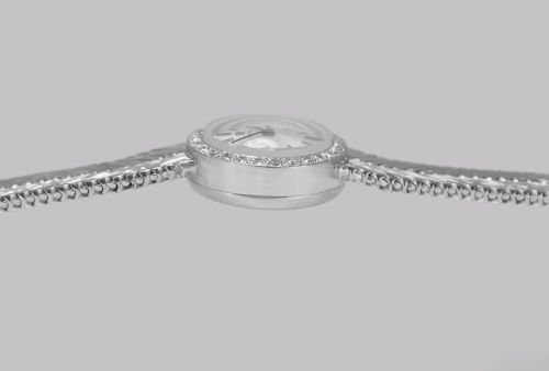 OMEGA DIAMOND BRACELET WATCH 18CT WHITE GOLD LADIES VINTAGE 1960S MANUAL WATCH - ADDITIONAL PHOTO 9