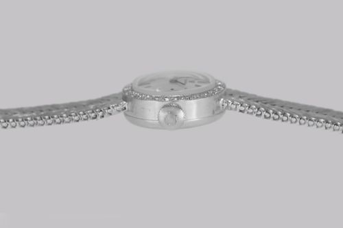OMEGA DIAMOND BRACELET WATCH 18CT WHITE GOLD LADIES VINTAGE 1960S MANUAL WATCH - ADDITIONAL PHOTO 10