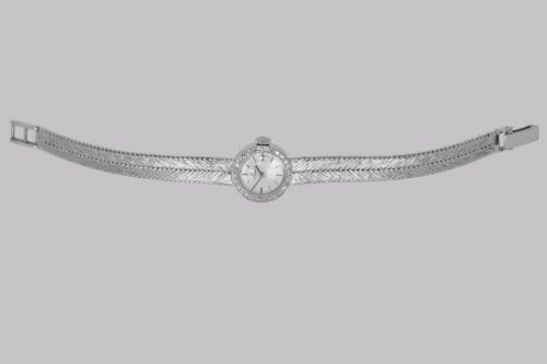 OMEGA DIAMOND BRACELET WATCH 18CT WHITE GOLD LADIES VINTAGE 1960S MANUAL WATCH - ADDITIONAL PHOTO 12