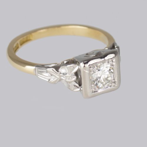 SOLITAIRE DIAMOND RING VINTAGE 18CT GOLD 1920S ENGAGEMENT RING SINGLE STONE RING - ADDITIONAL PHOTO 5