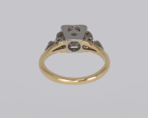 SOLITAIRE DIAMOND RING VINTAGE 18CT GOLD 1920S ENGAGEMENT RING SINGLE STONE RING - ADDITIONAL PHOTO 8