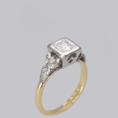 SOLITAIRE DIAMOND RING VINTAGE 18CT GOLD 1920S ENGAGEMENT RING SINGLE STONE RING - ADDITIONAL PHOTO 11