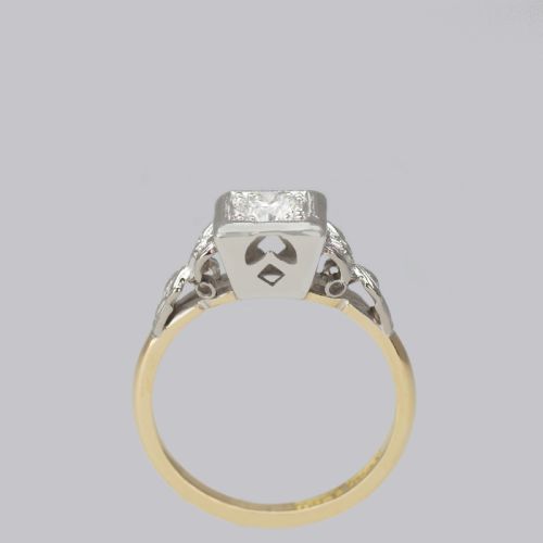 SOLITAIRE DIAMOND RING VINTAGE 18CT GOLD 1920S ENGAGEMENT RING SINGLE STONE RING - ADDITIONAL PHOTO 12