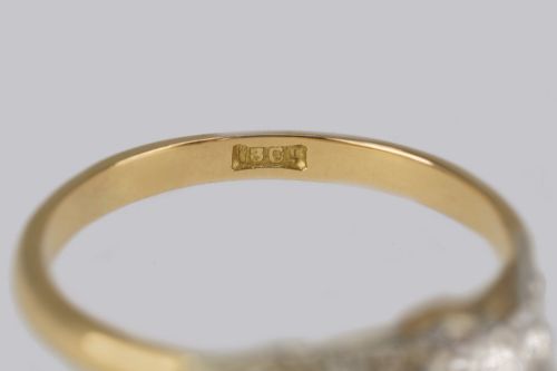 ANTIQUE SOLITAIRE RING 075CT OLD EUROPEAN CUT DIAMOND 18CT GOLD EDWARDIAN RING - ADDITIONAL PHOTO 7