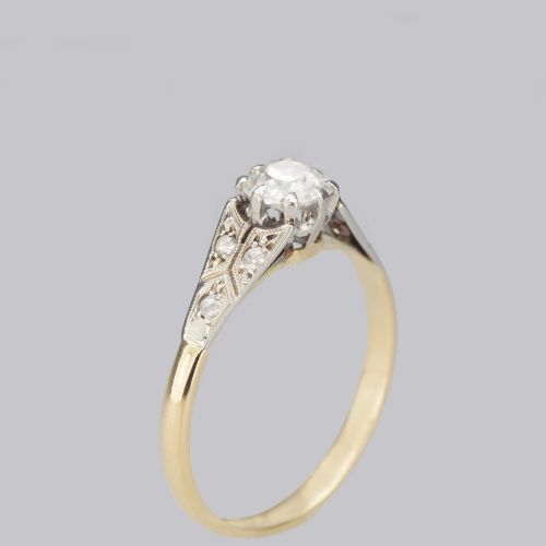 ANTIQUE SOLITAIRE RING 075CT OLD EUROPEAN CUT DIAMOND 18CT GOLD EDWARDIAN RING - ADDITIONAL PHOTO 10