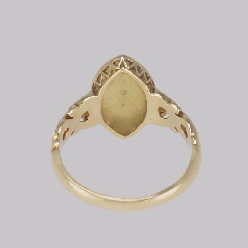 ANTIQUE TURQUOISE PEARL RING 18CT GOLD VICTORIAN NAVETTE SHAPED RING CIRCA 1890 - ADDITIONAL PHOTO 11