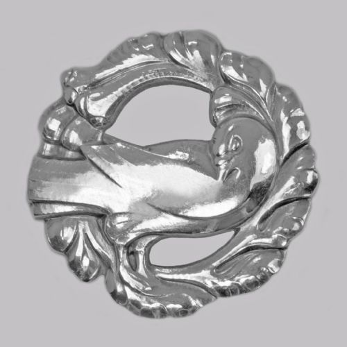 GEORG JENSEN DOVE WREATH BROOCH 123 VINTAGE SILVER RARE WENDEL DENMARK 194551 - ADDITIONAL PHOTO 3