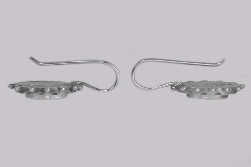 VICTORIAN SILVER EARRINGS HALLMARKED BIRMINGHAM 1876 ANTIQUE DROP EARRINGS - ADDITIONAL PHOTO 2