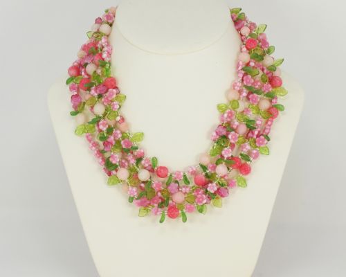 VINTAGE CHRISTIAN DIOR FLORAL NECKLACE 1960S LUCITE NECKLACE WITH ORIGINAL BOX - ADDITIONAL PHOTO 8