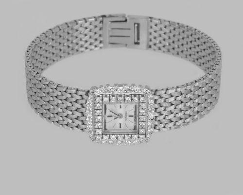 VINTAGE OMEGA DIAMOND BRACELET WATCH LADIES 9CT GOLD 1960'S 120CT DIAMOND WATCH - ADDITIONAL PHOTO 4