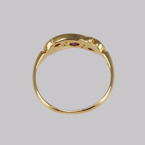 ANTIQUE RUBY DIAMOND RING 18CT GOLD EDWARDIAN RING HALLMARKED BIRMINGHAM 1903 - ADDITIONAL PHOTO 9