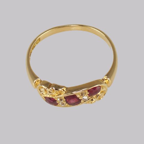 ANTIQUE RUBY DIAMOND RING 18CT GOLD EDWARDIAN RING HALLMARKED BIRMINGHAM 1903 - ADDITIONAL PHOTO 10