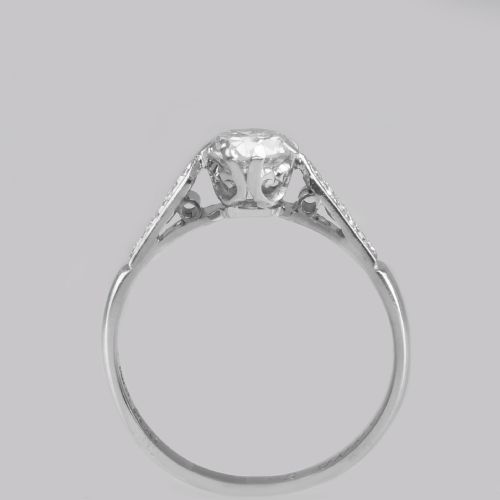 ANTIQUE DIAMOND SOLITAIRE RING 18CT GOLD PLAT VINTAGE 085CT DIAMOND ENGAGEMENT RING - ADDITIONAL PHOTO 5