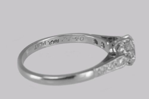 ANTIQUE DIAMOND SOLITAIRE RING 18CT GOLD PLAT VINTAGE 085CT DIAMOND ENGAGEMENT RING - ADDITIONAL PHOTO 9