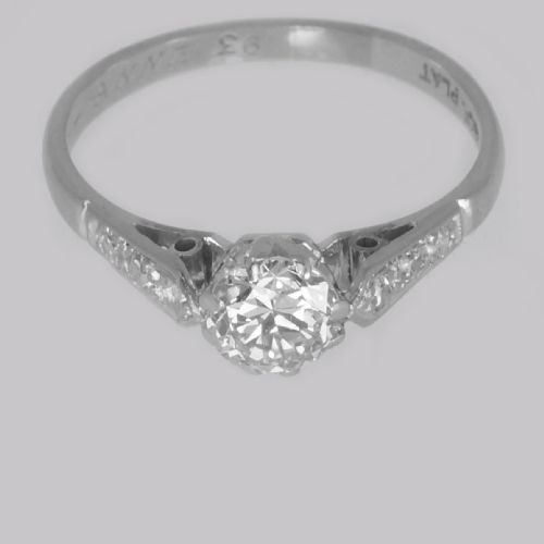 ANTIQUE DIAMOND SOLITAIRE RING 18CT GOLD PLAT VINTAGE 085CT DIAMOND ENGAGEMENT RING - ADDITIONAL PHOTO 10