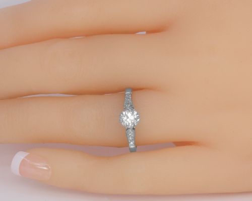 ANTIQUE DIAMOND SOLITAIRE RING 18CT GOLD PLAT VINTAGE 085CT DIAMOND ENGAGEMENT RING - ADDITIONAL PHOTO 13