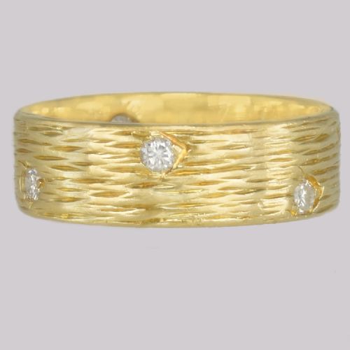 VINTAGE KUTCHINSKY DIAMOND RING 18CT GOLD TEXTURED ENGAGEMENT RING LONDON 1960'S - ADDITIONAL PHOTO 7