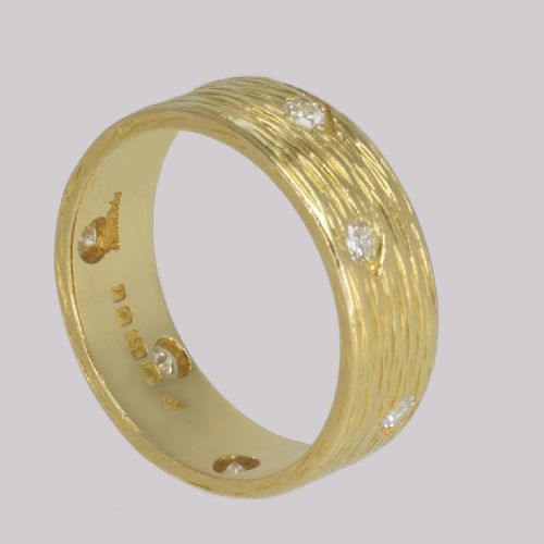 VINTAGE KUTCHINSKY DIAMOND RING 18CT GOLD TEXTURED ENGAGEMENT RING LONDON 1960'S - ADDITIONAL PHOTO 9